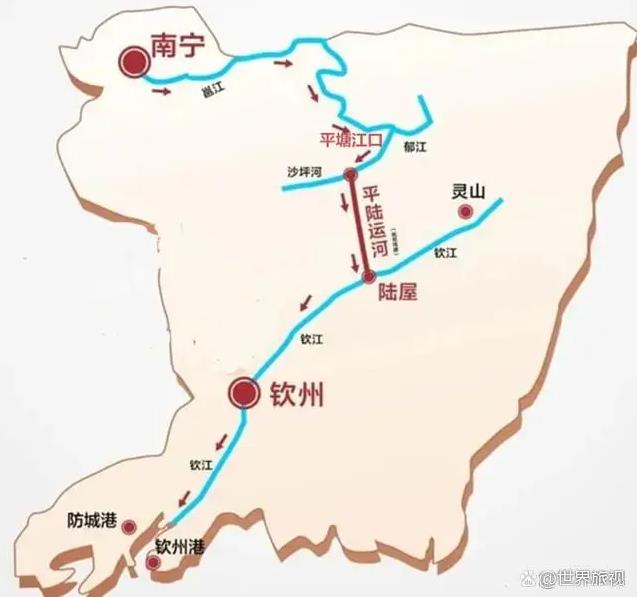 平陆运河路线规划示意图